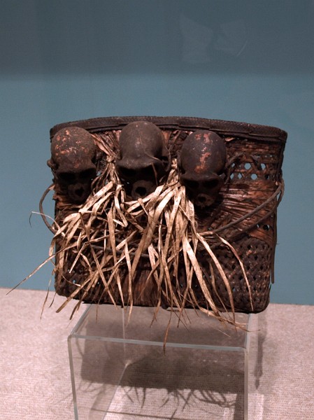 Basket With Monkey Skulls From Nagaland India Basket With Monkey Skulls From Nagaland India